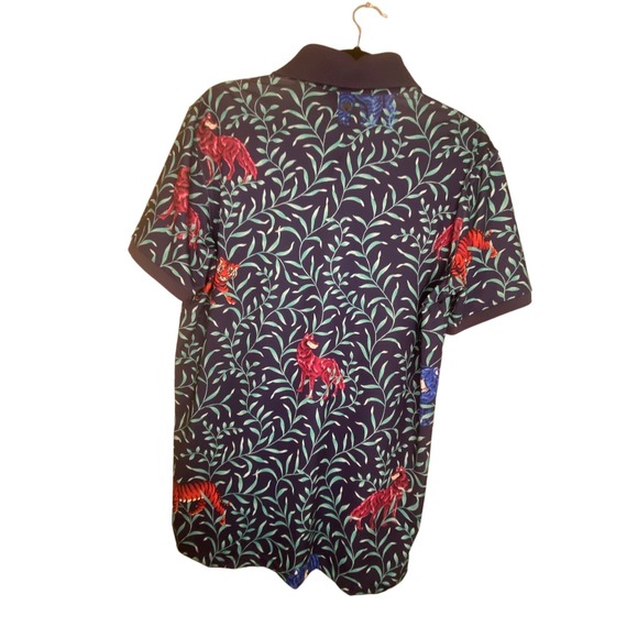 Greyson Men’s Medium Jungle Wolf Polo Shirt In Mongoose Blue - Picture 7 of 7